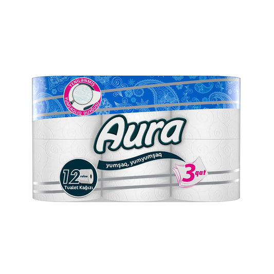 AURA TUALET KAĞIZI 12 Lİ 3 QAT