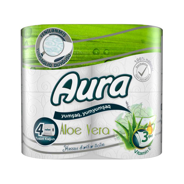 AURA TUALET KAĞIZI 4 LÜ ALOE VERA