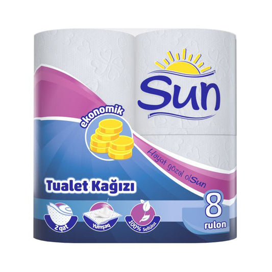 SUN TUALET KAĞIZI 8 Lİ  2 QAT EKONOM