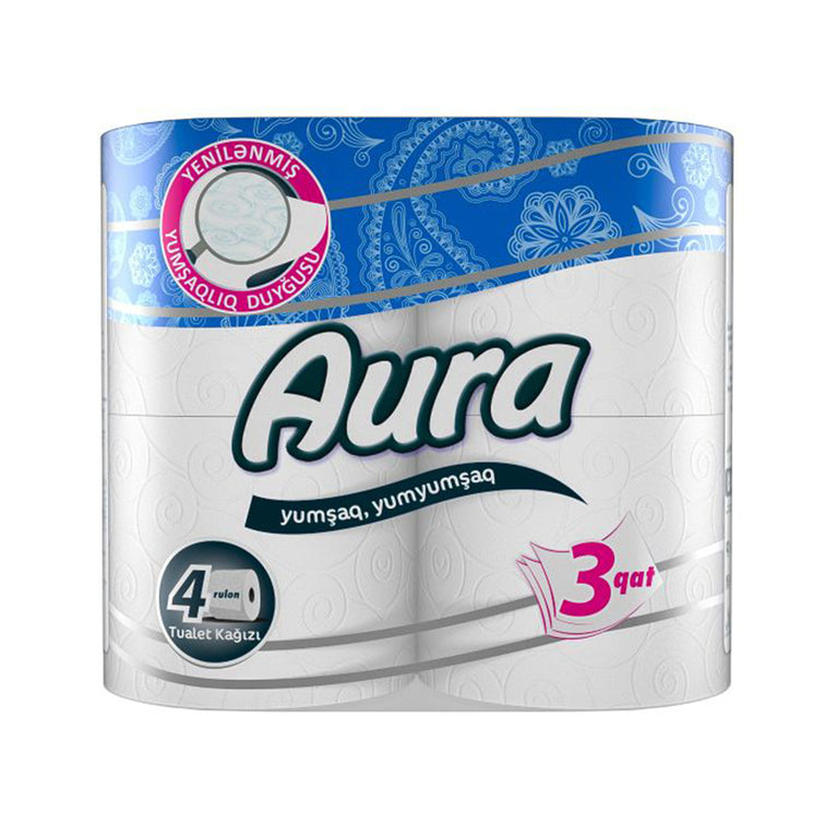 AURA TUALET KAĞIZI 4 LÜ 3 QAT