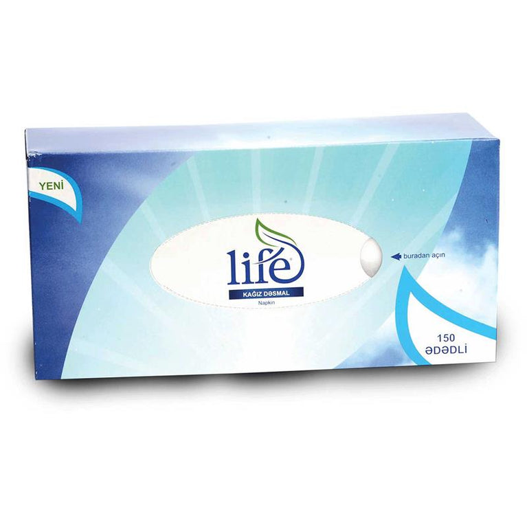 LİFE QUTU SALFET 22X20 SM 150 ƏDƏDLİ