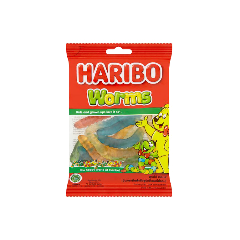 HARIBO WORMS JELIBON 80 GR