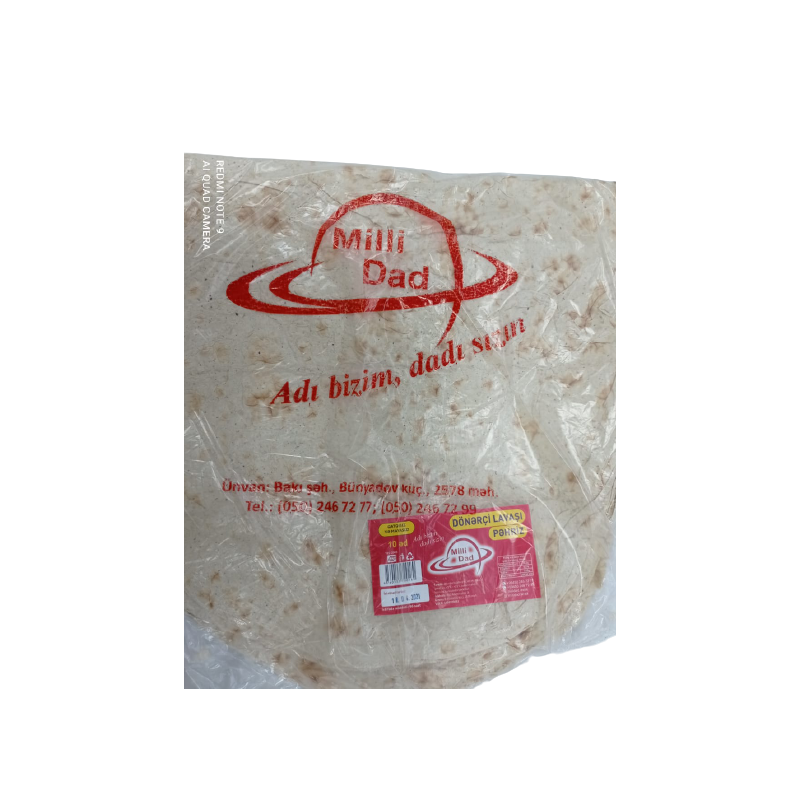 MILLI DAD DONER LAVASI KVADRAT 10 EDEDLI