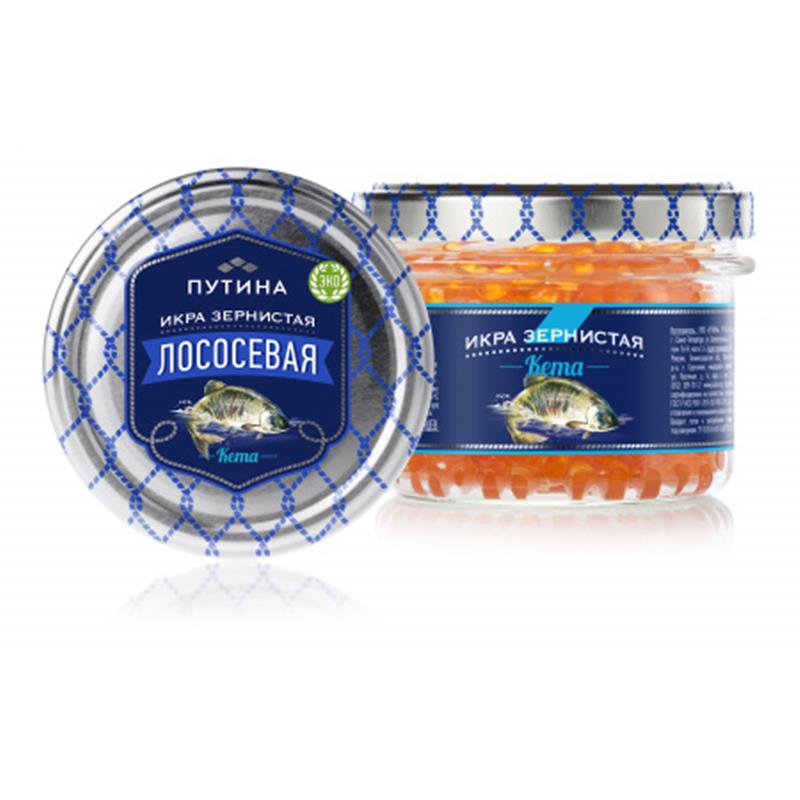 PUTİNA Qırmızı balıq kürüsü Keta 240 qr