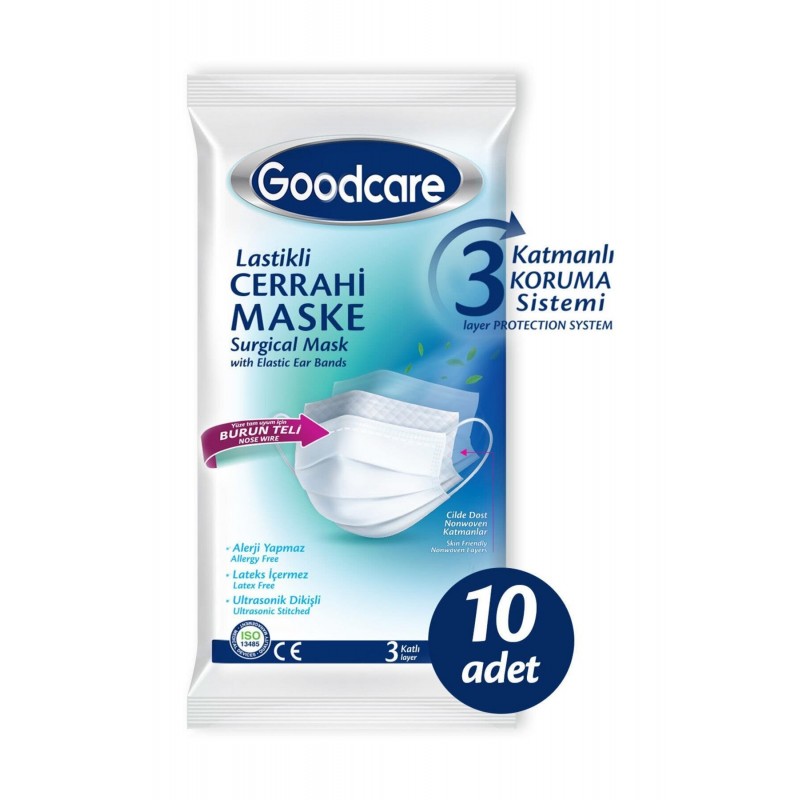 GOODCARE TİBBİ MASKA 10 EDED