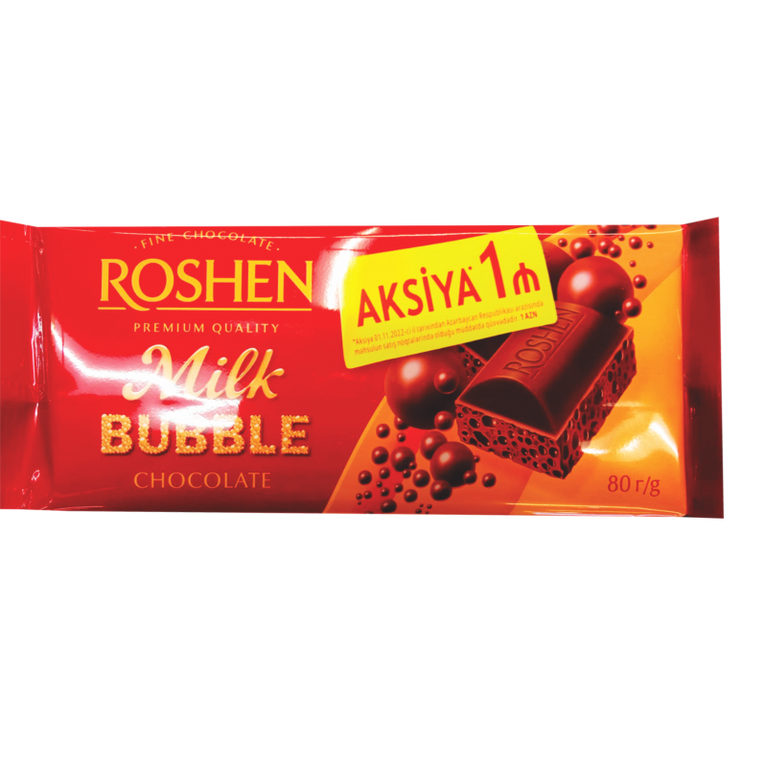 ROSHEN PORISTIY SUDLU SOKOLAD 80 GR PROM