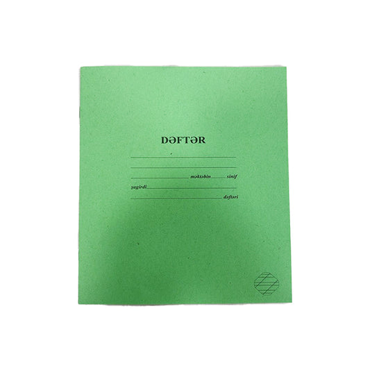 DEFTER 12 VƏRƏQ YASIL ÜZLÜ XƏTLİ 02