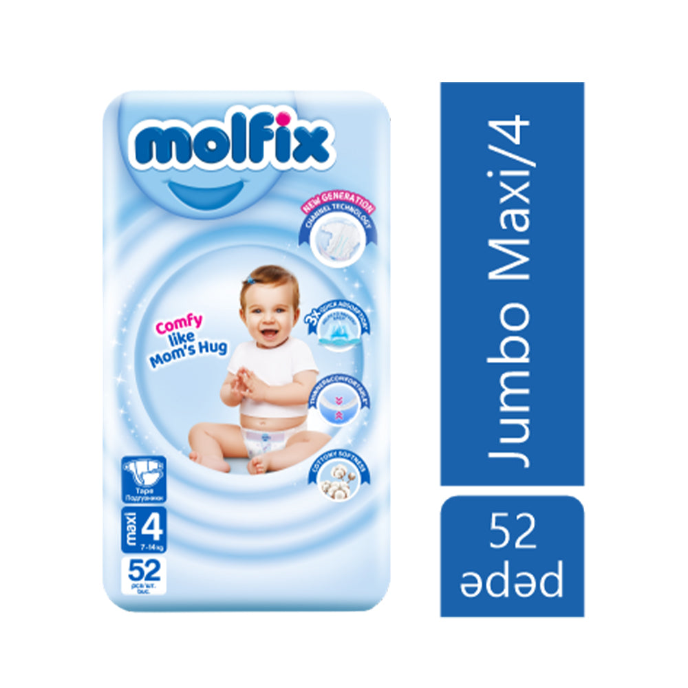 MOLFIX UŞAQ BEZİ N4 52 Lİ 3D MAXI JUMBO