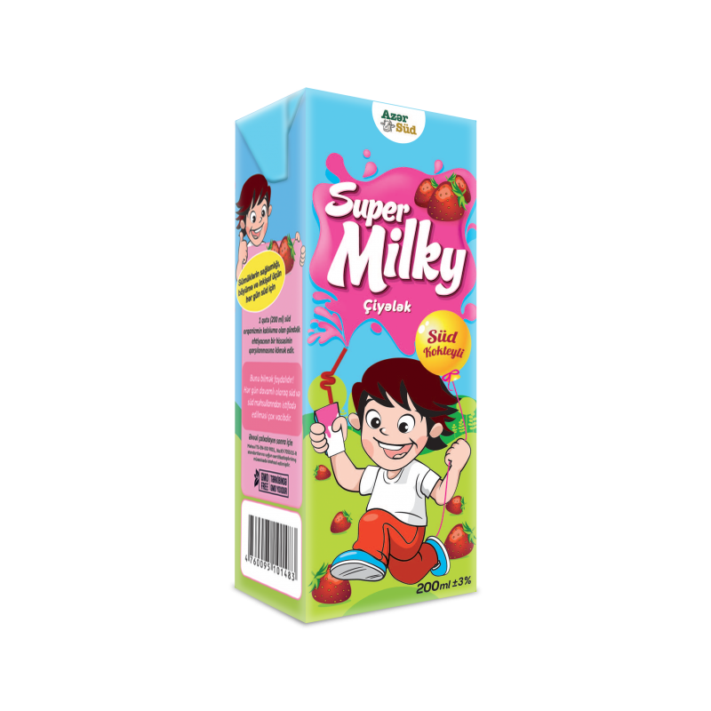 SUPER MİLKY ÇİYƏLƏKLI SÜD 200 ML TETRA