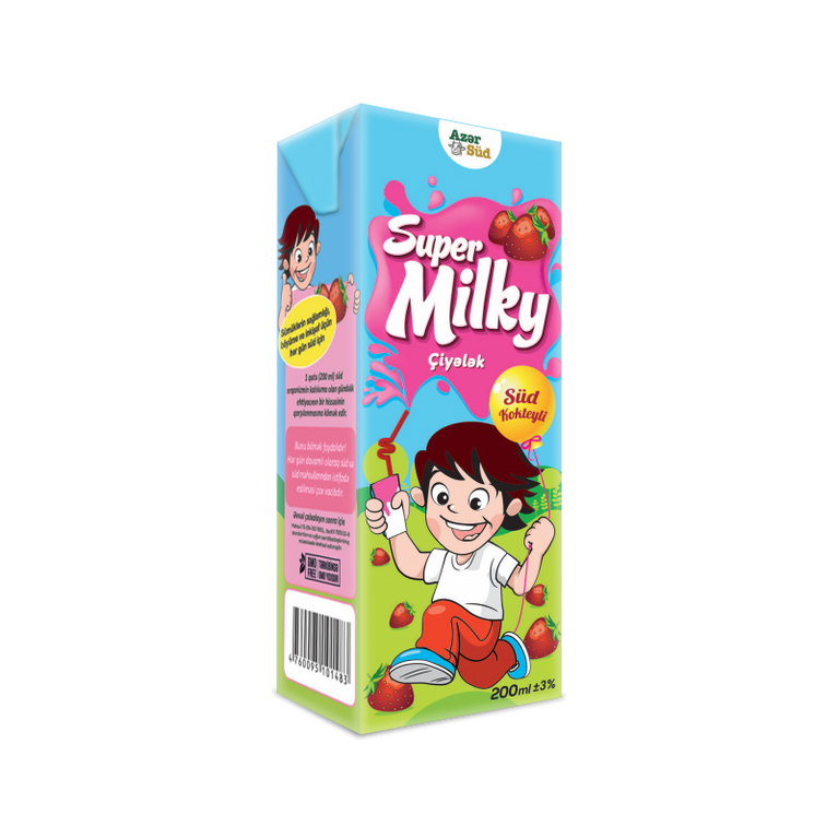 SUPER MİLKY ÇİYƏLƏKLI SÜD 200 ML TETRA