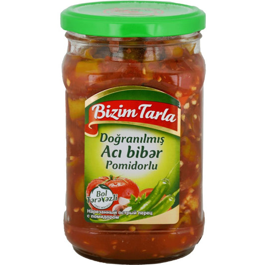 BİZİM TARLA DOĞRANMIŞ ACI BIBƏR POMİDORL