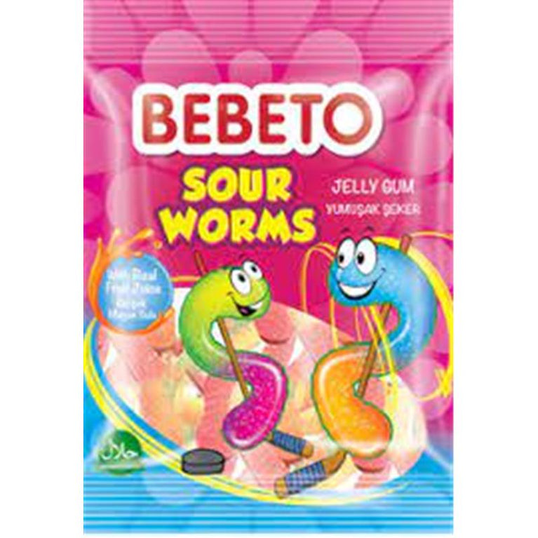 BEBETO SOUR WORMS 80 GR 1X12