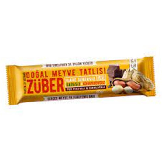 ZÜBER YERFISTIQLI KAKAOLU ŞOKOLAD 40GR
