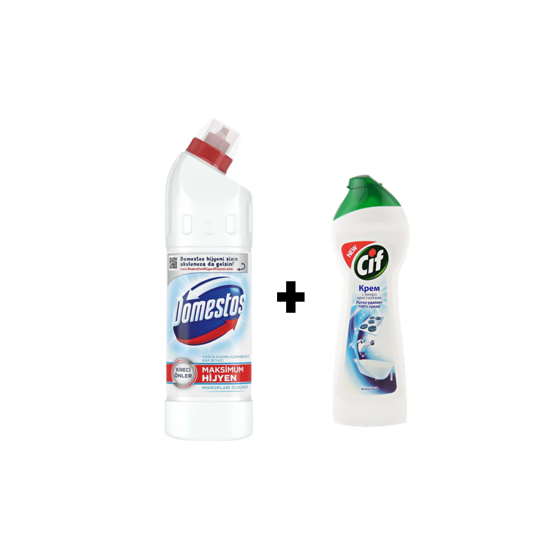 DOMESTOS SNOW WHİTE 750ML+CİF KREM 250ML