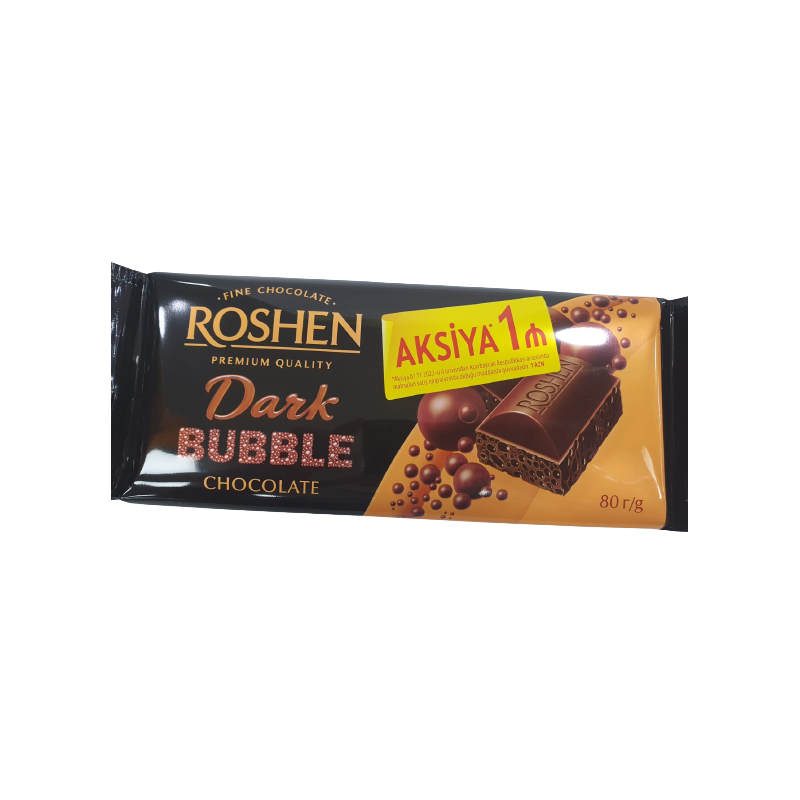 ROSHEN PORISTIY QARA SOKOLAD 80 GR  PROM