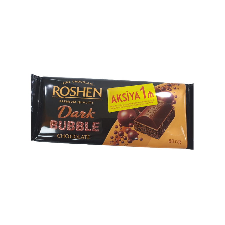 ROSHEN PORISTIY QARA SOKOLAD 80 GR  PROM