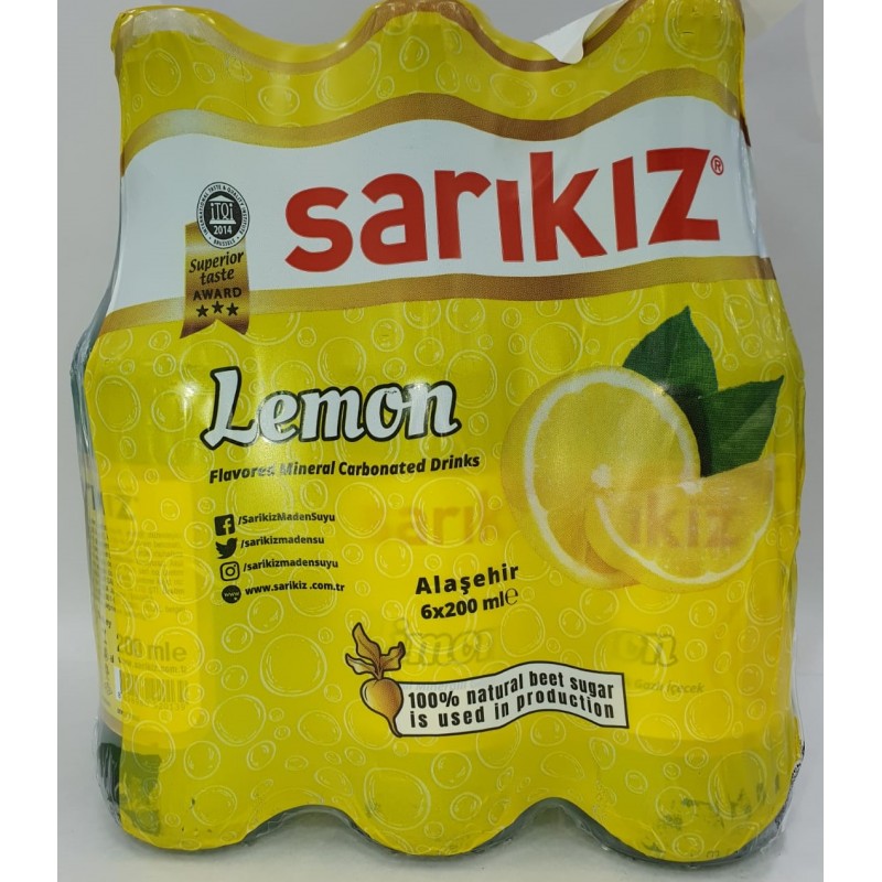 SARIKIZ MİNERAL SU 200 ML LİMONLU 6LI