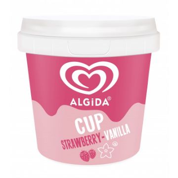 Algida dondurma 100 ml cup çiyələk vanil