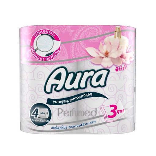 AURA TUALET KAĞIZI 4 LÜ ƏTİRLİ 3 QAT şəkli