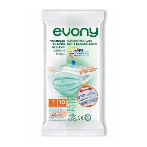 EVONY STERIL TIBBI MASKA 10 LU şəkli