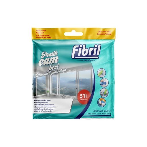 FİBRİL ŞÜŞƏ SİLƏN BEZ 5 Lİ 38X40 SM şəkli