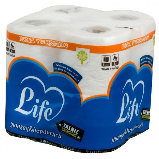 LIFE TUALET KAĞIZI 8 Lİ 3 QAT şəkli