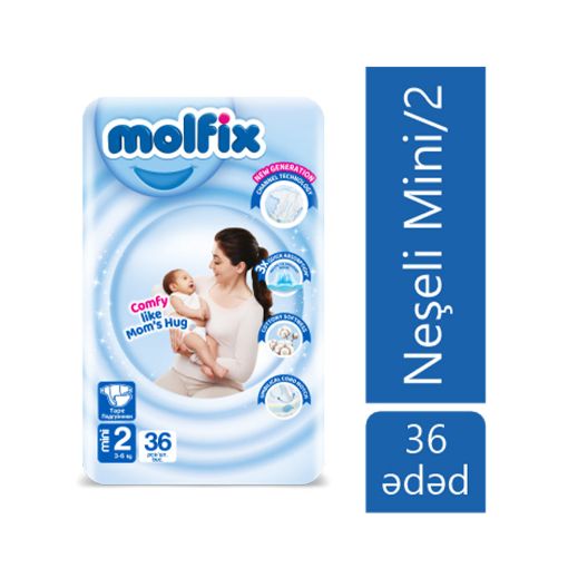 MOLFİX UŞAQ BEZİ N2 36 LU 3-6 KG NƏŞƏLİ şəkli