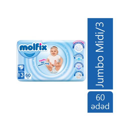 MOLFIX UŞAQ BEZİ N3 60 LI 3D MİNİ JUMBO şəkli