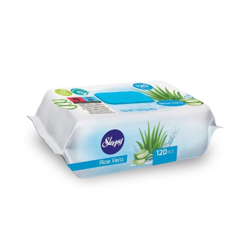 SLEEPY YAŞ DƏSMAL 120 Lİ ALOE VERA şəkli